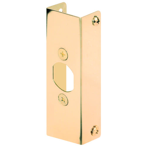 Door Edge Reinforcer, 1-3/8 in Thick Door, Brass, Brass, 4-1/2 in H, 1 in W