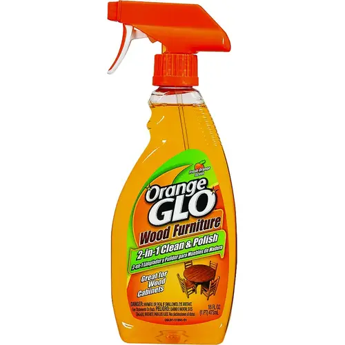 Cleaner and Polish, 16 oz Bottle, Liquid, Orange