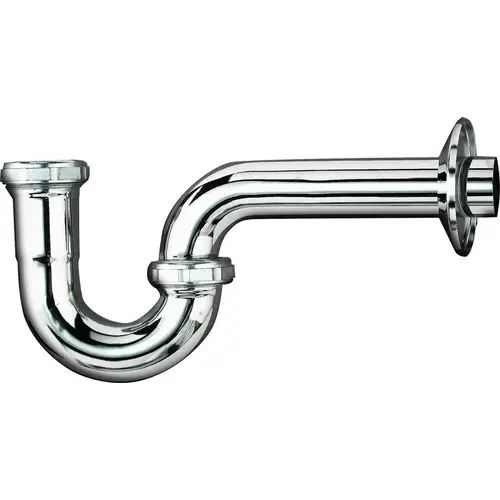 P-Trap, 1-1/2 in, NPT x Flanged Chrome Plated