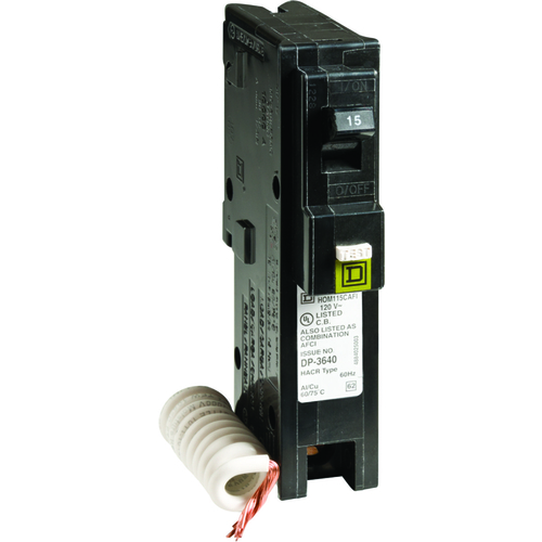 Square D HOM115CAFIC Circuit Breaker, AFCI, Combination, 15 A, 1 -Pole ...