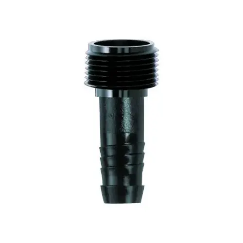 RAIN BIRD SWGA050S SWGA050 Pipe Adapter, 1/2 x 1/2 in, MNPT x Barb, Acetyl, Black, For: Swing Pipes