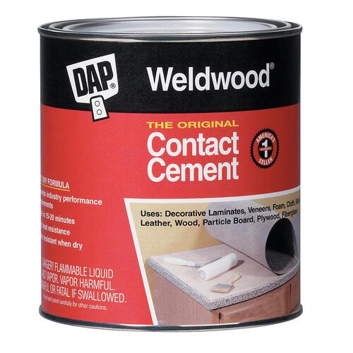 Weldwood 00273 Contact Cement, Liquid, Strong Solvent, Tan, 1 gal Can