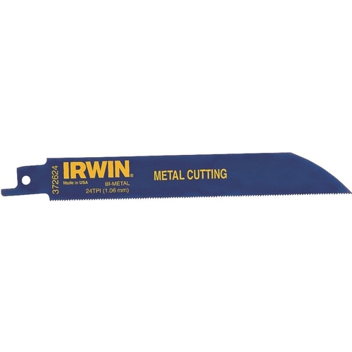 Reciprocating Saw Blade, 3/4 in W, 6 in L, 24 TPI, Bi-Metal Cutting Edge Blue