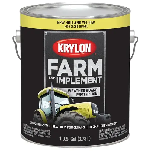 Farm and Implement Paint, High-Gloss, New Holland Yellow, 1 gal