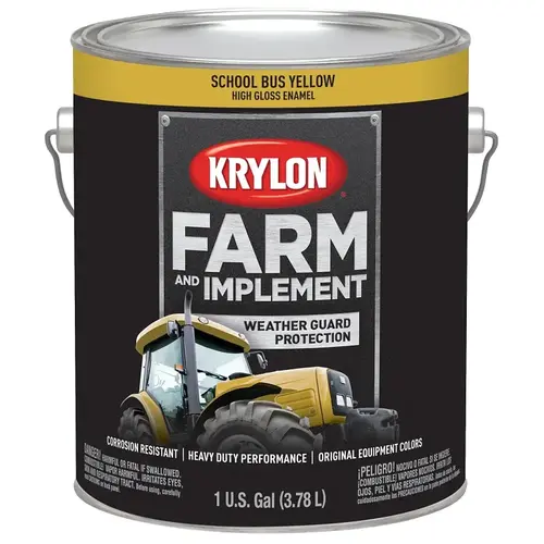 Farm and Implement Paint, High-Gloss, School Bus Yellow 12, 1 gal