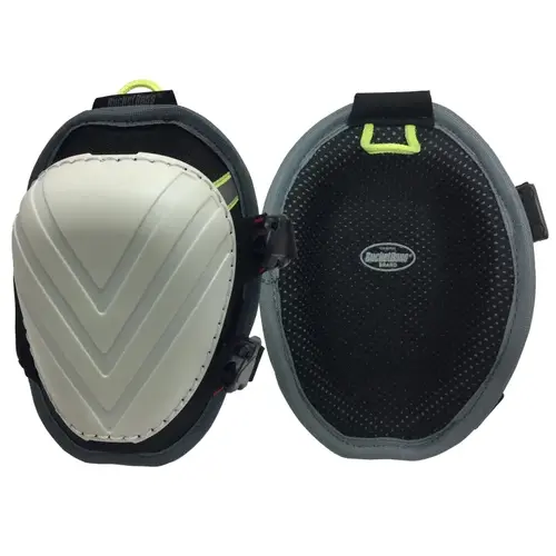 Bucket Boss FX1 KneeKeeper HV Series Moulded Swivel Knee Pad, Foam Pad, Buckle Closure White