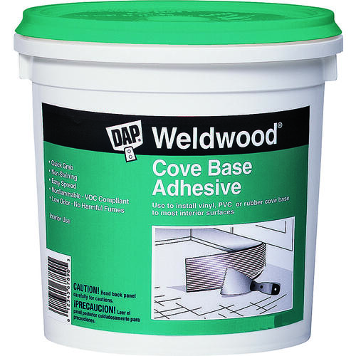 Cove Base Construction Adhesive, Off-White, 1 qt Can