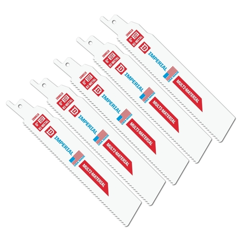 Imperial Blades IBM610-5 Reciprocating Blade, 1 in W, 6 in L, 10 TPI White - pack of 5
