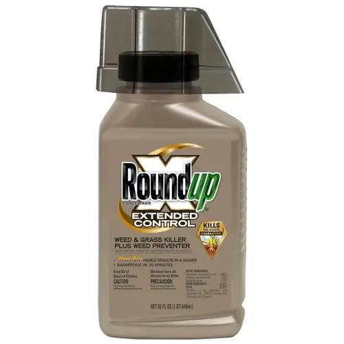 Weed and Grass Killer, Liquid, Spray Application, 32 fl-oz Bottle Brown/Yellow