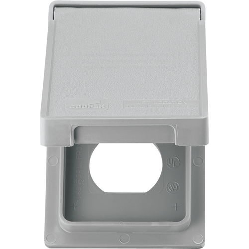 Eaton S2962 Cover, 7 in L, 4-1/2 in W, Rectangular, Thermoplastic, Gray, Electro-Plated