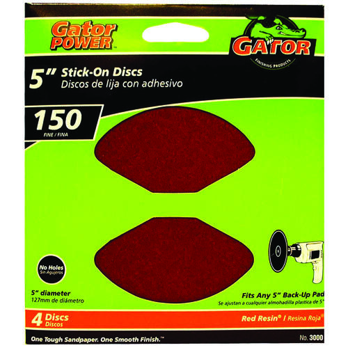 Sanding Discs, Aluminum Oxide, 150-Grit, 5 In., 4-Pk.