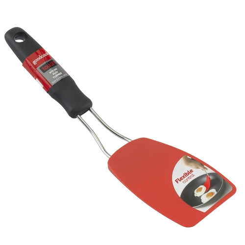 Good Cook 20440 Spatula, 3 in W Blade, 12 in OAL, Nylon Blade, Black/Red