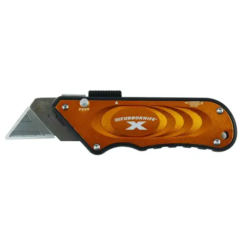 Olympia Tools 33-133 Turbo Knife, 1.18 in L Blade, 4.06 in W Blade, Ergonomic Handle Yellow