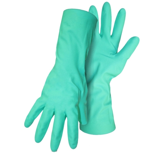 Home N Yard Gloves, M, Gauntlet Cuff, Nitrile Coating, Green