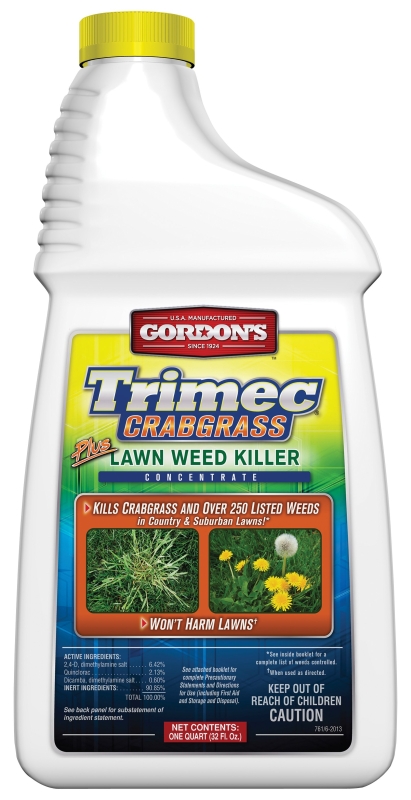 Gordon's 761160 Trimec Crabgrass Plus Lawn Weed Killer, Liquid, Dark Brown, 1 qt Bottle