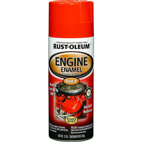 Rust-Oleum 248941 AUTOMOTIVE Engine Enamel Spray Paint, Chevy Orange, 12 oz, Aerosol Can