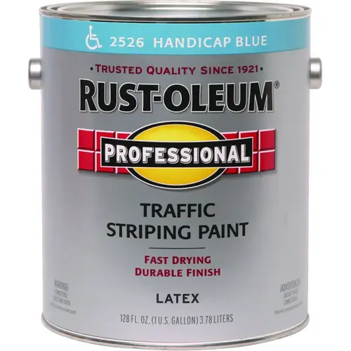 PROFESSIONAL Traffic Striping Paint, Flat, Handicap Blue, 1 gal, Pail