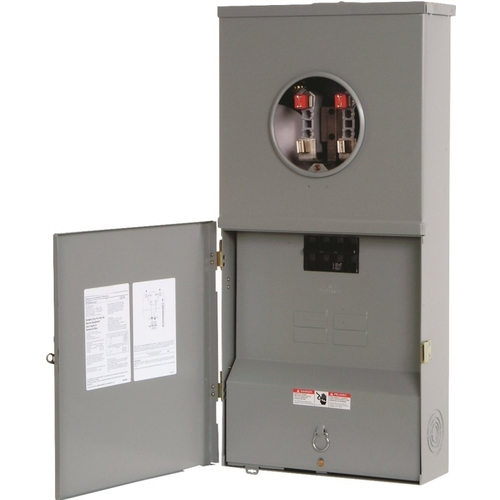 Meter Combination Load Center, 200 A, 4 -Space, 4 -Jaw, 8 -Circuit, NEMA 3R Enclosure Gray