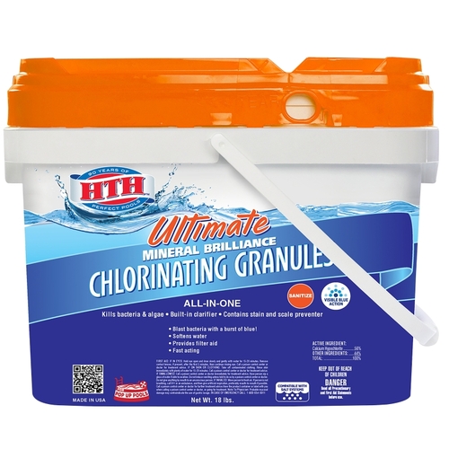 HTH 22018 Ultimate Mineral Brilliance 22008 Chlorinating Granule, Powder, Chlorine-Like, 18 lb