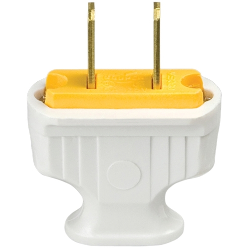 Electrical Plug, 2 -Pole, 15 A, 125 V, NEMA: NEMA 1-15, White