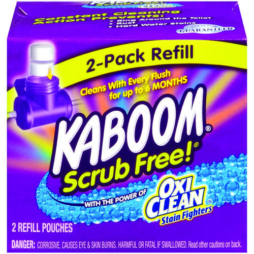 Kaboom 35261 Toilet Cleaning System Refill, Granular, Chlorine, White - pack of 2