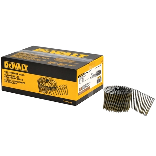 DEWALT DWC10P120D Framing Nail, 3 in L, Bright, Full Round Head, Smooth Shank - pack of 2700