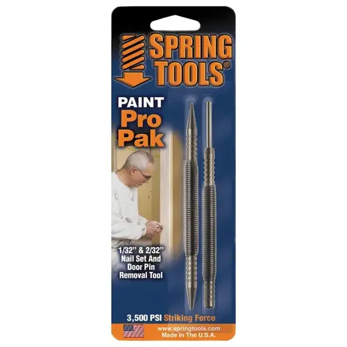 Nail Set and Hinge Pin Tool, Metal Pair Silver