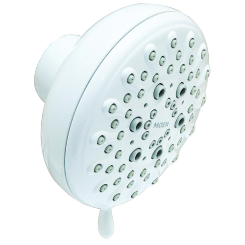 Banbury Series Shower Head, 1.75 gpm, 1/2 in Connection, IPS, 5 in Dia White