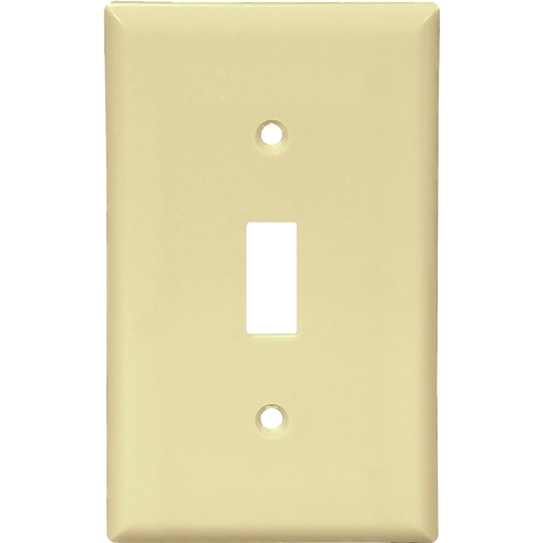 Wallplate, 4-1/2 in L, 2-3/4 in W, 1 -Gang, Thermoset, Ivory, High-Gloss