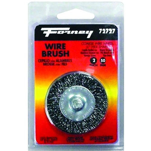 Forney 72727 Wire Wheel Brush, 2 in Dia, 0.012 in Dia Bristle
