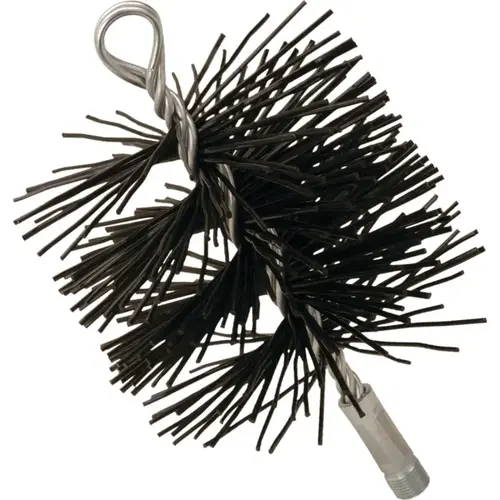 Polysweep Round Chimney Brush, 6 in Dia Brush, Polypropylene Trim Black