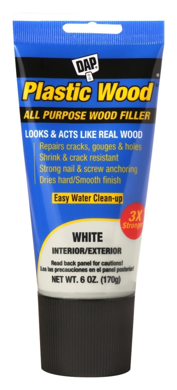 DAP 00585 COLORmaxx Wood Filler, Paste, Slight, White, 6 oz Tube