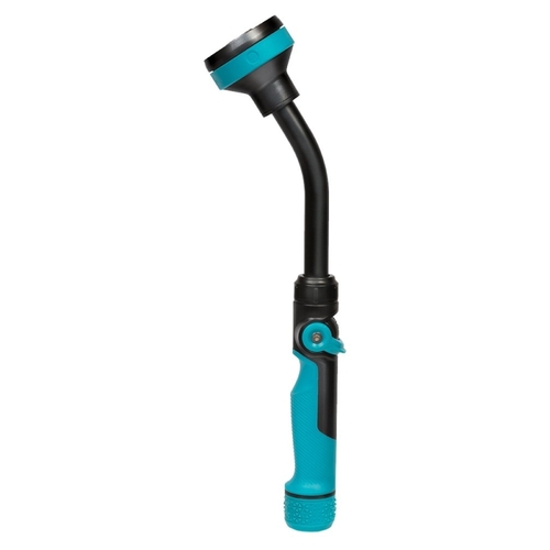 Watering Wand, Swivel Inlet, 5 -Spray Pattern, Shower, Zinc, Teal, 14 in L Wand