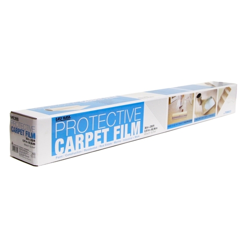 Protective Carpet Film, 200 ft L, 36 in W, Plastic, Clear