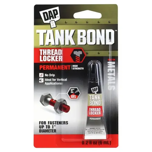 Permanent Thread Locker, Red, Liquid, 0.2 oz Tube