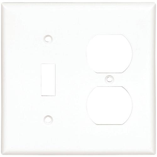 Eaton 2138W-BOX-XCP10 Combination Wallplate, 4-1/2 in L, 4.56 in W, 2 -Gang, Thermoset, White, High-Gloss - pack of 10