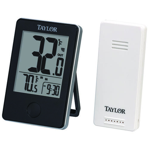 TAYLOR 1730 Wireless Thermometer, Digital, 32 to 122 deg F Black