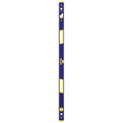 Irwin 1794077 Box Beam Level, 48 in L, 3 -Vial, Non-Magnetic, Aluminum, Blue/Yellow