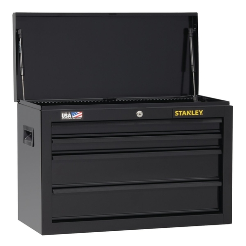 Tool Chest, 3663 cu-in, 26 in OAW, 17-1/2 in OAH, 12 in OAD, Steel, Black, 4-Drawer