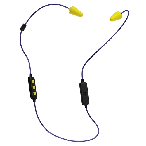 Plugfones PL-UY LIBERATE 2.0 Earphones, 4.1 Bluetooth, 23/26 dB SPL, Blue/Yellow