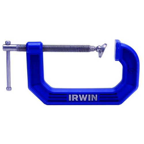 C-Clamp, 10 lb Clamping, 2-1/2 in Max Opening Size, 1-3/8 in D Throat, Steel Body, Blue Body