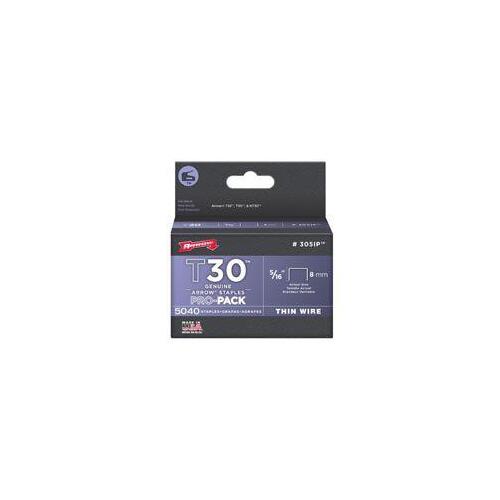 Flat Crown Staple, 1/2 in W Crown, 5/16 in L Leg Gray - pack of 5000