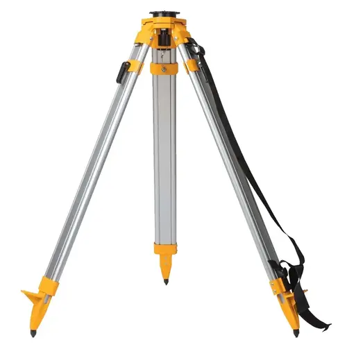 Construction Tripod, 38 in Min H, 60 in Max H, 5/8 x 11 in Mounting, Aluminum