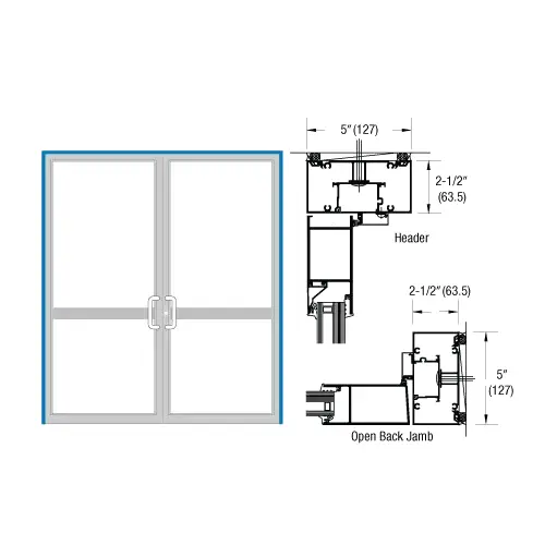 IG600 Series Custom KYNAR Paint Custom Up/Over Door Frame for Geared Hinge, CVR Strike, and Surface Closer