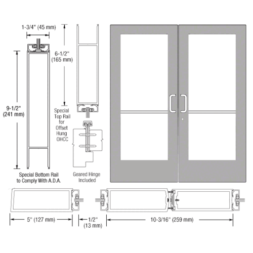 Series 550 Gear Hinge Wide Stile Entrance Doors