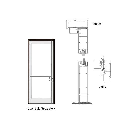 CRL-U.S. Aluminum DH350NA11FNL22 DH-350 Impact Resistant Storefront Single Door Frame for 36" x 96" Opening Left Hand Swing-In Prepped for 3-Point Lock 4 Butt Hinges, Dark Bronze/Black Anodized Class 1