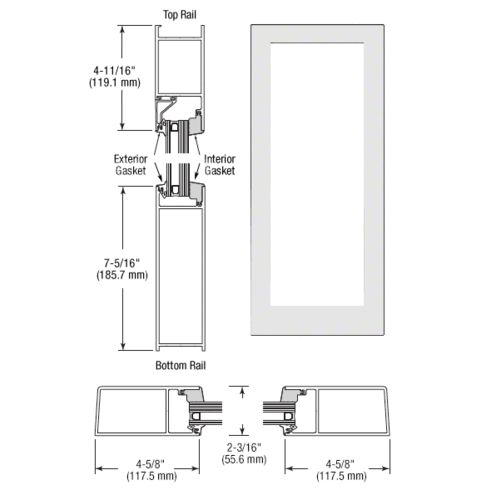 CRL-U.S. Aluminum H161652 White KYNAR Paint IG600 Series Blank Single ...