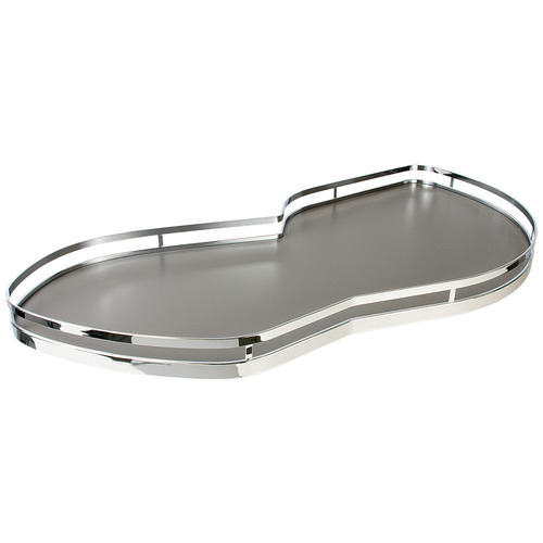 LeMans II Set, for Blind Corner Cabinets Right With soft and self closing mechanisms, with non-slip effect, Swings right, chrome/anthracite, 2 x 45 shape trays Tray: Anthracite, Surround: Chrome