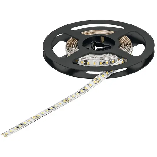 Flexible Strip Light, Hafele Loox5 LED 3052, 24 V, monochrome constant current, (5/16") 8 mm 1968 1/2" 96 lm/W 1,850 lm 50 m 140 LEDs/m, 19.2 W/m, Warm white 2700 K, (1968 1/2") 50 m available length White