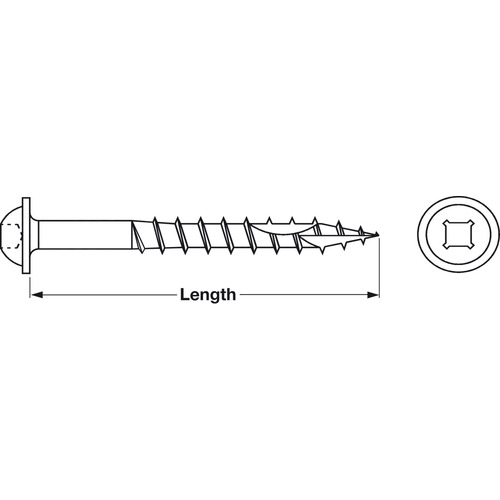 Dry Lube Screw, 45 degree , Coarser & Cutter (2 Cuts), 9 Threads per inch 15.9 mm 9 mm 1 5/8" length